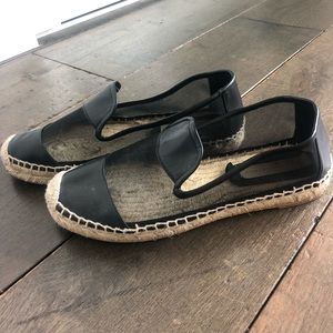 Stella McCartney black mesh espadrilles